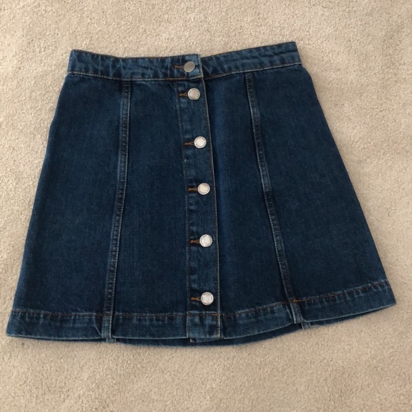 Topshop mini button front Denim skirt - Picture 6 of 11